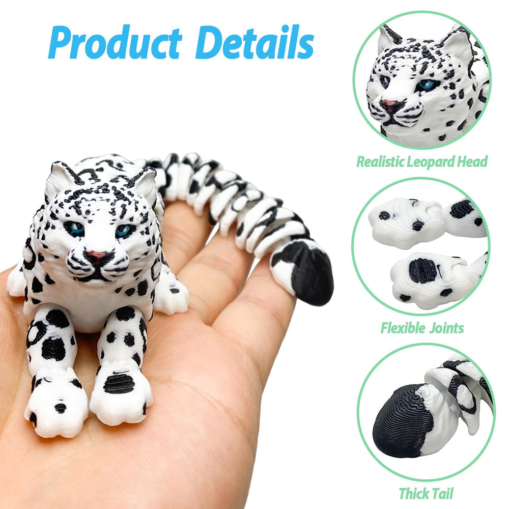 Durable PLA finish on BuQueHM snow leopard preserves fine detail during daily use.