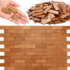 Burbell 400-pcs miniature dollhouse floorboards in pale brown for realistic 1:12 rooms.