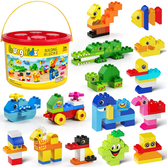 burgkidz large bricks 135-piece set fosters creative play and fine motor skills