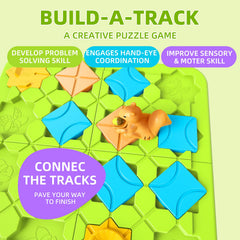 burgkidz squirrel-track car navigating a modular track for kids