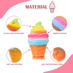 BURIUS Squishy Ice Cream Cone squish action promotes focus and relaxation.