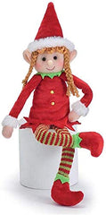 burton+BURTON Plush Christmas Elf boy with gift, ideal as a thoughtful holiday present