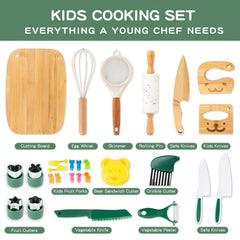 Busy edition 18pcs kids cooking set kid knife designed for easy, safe slicing