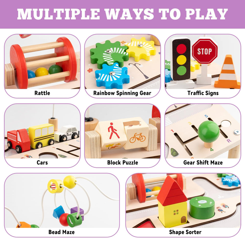 Busy edition rainbow gear spin table highlighting colorful gears for visual tracking