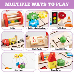 Busy edition rainbow gear spin table highlighting colorful gears for visual tracking