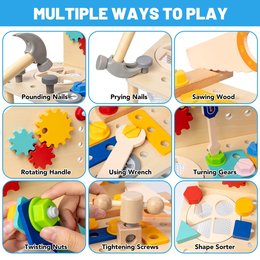 Busy Edition toddler screwdriver promotes hand-eye coordination while assembling simple models