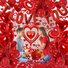 Butiomom 30in red heart-to-heart balloons elevate wedding and anniversary setups
