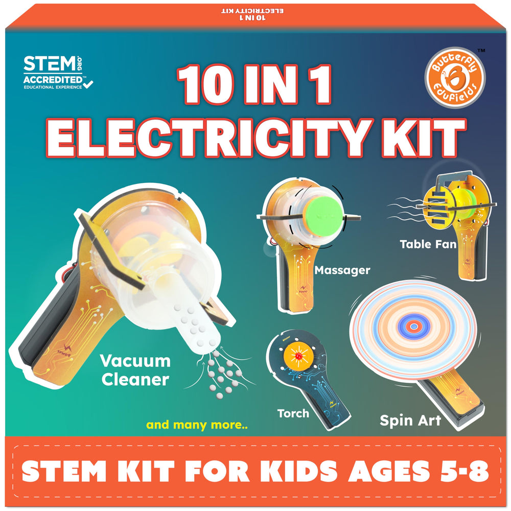 Butterfly EduFields 10-in-1 kit contents pictured for curious kids.
