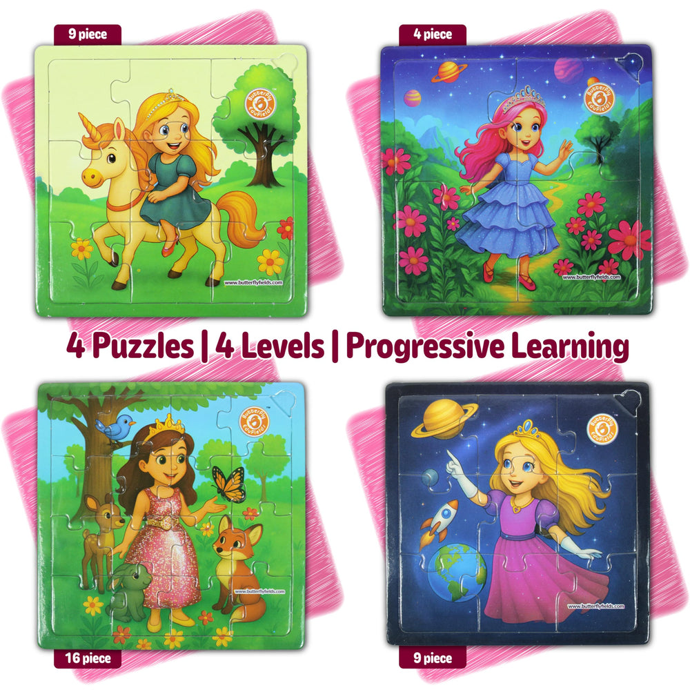 Butterfly EduFields 4-in-1 unicorn puzzle sparks storytelling and logical thinking.