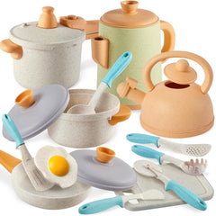 Buyger Kids Play Kitchen Set with pots and pans for immersive pretend cooking