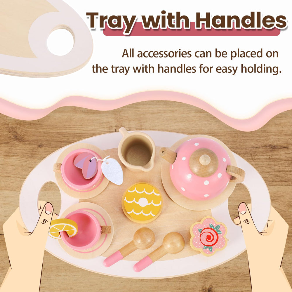 Buyger Wooden Tray organizes pretend treats for serving guests