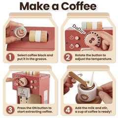Buyger toy coffee maker with two cups and saucers for sharing play