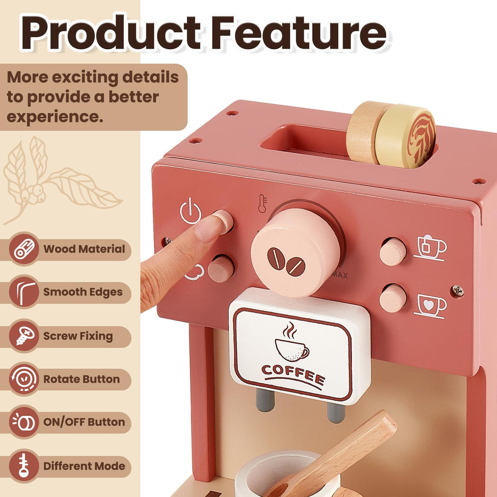 Buyger wooden playset with smooth surface for safe tactile exploration