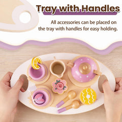 Buyger wooden tea set coasters keep surfaces clean during playtime.