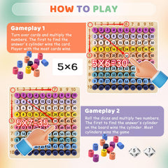 BUZIFU wooden multiplication dice for tactile number practice
