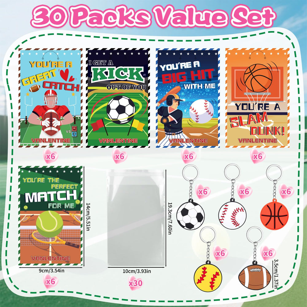 BVAROLYTH basketball keychain and valentines card for classroom gifts.