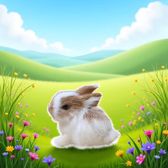 BWESOO white mini simulation rabbit desk display brings cozy charm