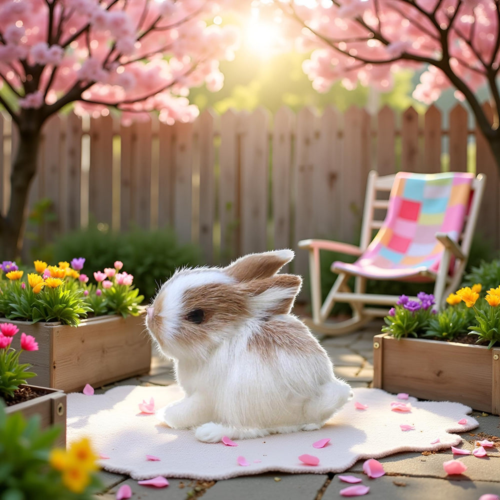 BWESOO white mini simulation rabbit party prop adds whimsy to celebrations
