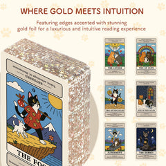 BWTY cat tarot cards show keywords for upright and reversed meanings