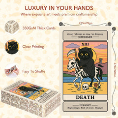 BWTY cat tarot standard-size cards are easy to handle and shuffle