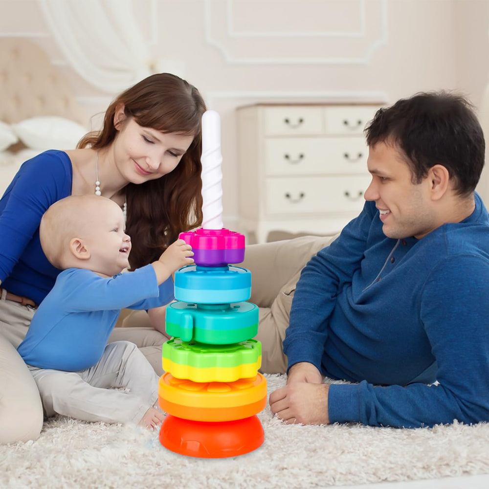 BYFWH ring stacker for toddlers colors helps sensory exploration and fine motor skills.