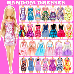 BYMORE fashion dresses doll clothes display diverse styles to spark imaginative play.