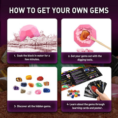 Dig brick ready to reveal 12 unique gemstones after careful excavation