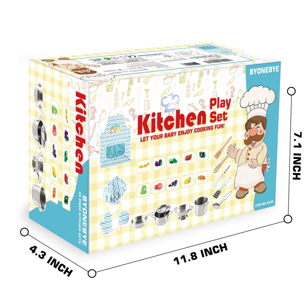 BYONEBYE 35-piece kitchen set provides complete pretend play options.