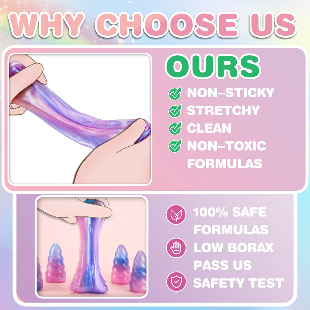 BYONEBYE unicorn slime non-sticky and stretchy for mess-free creativity
