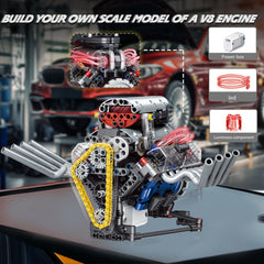 BYTLK V8 engine model piston action reveals moving cylinders for hands-on observation