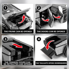 BYWBRICKIFY light-up car building set with opening doors and trunks for realism