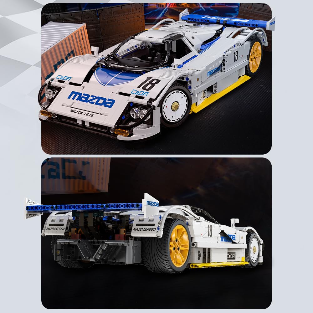CaDA C63007W Mazda 787B drivetrain motion shows mechanical dynamics for photography.