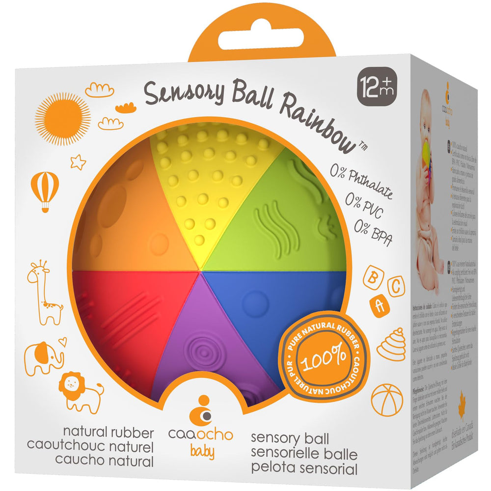 caaocho Rainbow 4-inch sensory ball with vivid colors for visual and tactile exploration