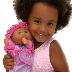 Cabbage Patch Kids adoption birth announcement tag adds a personal story to playtime.