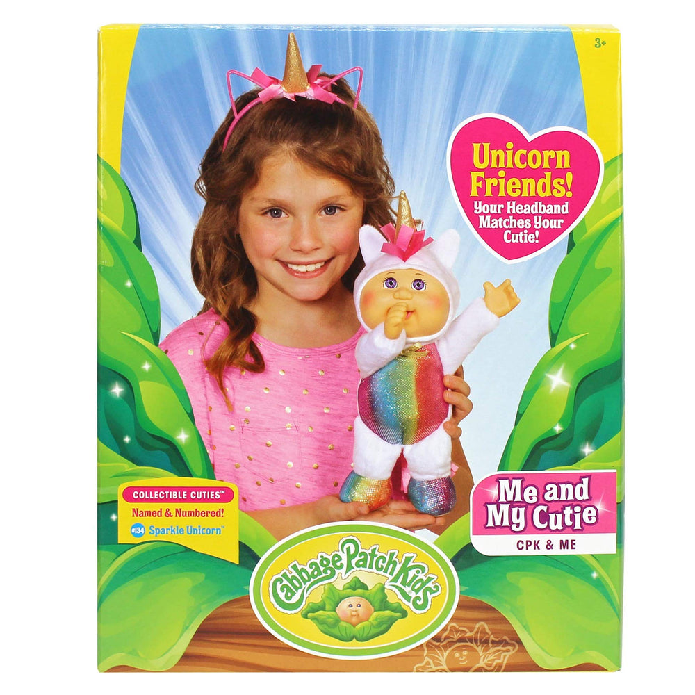 Cabbage Patch Kids Cutie shows removable hood for versatile styling.