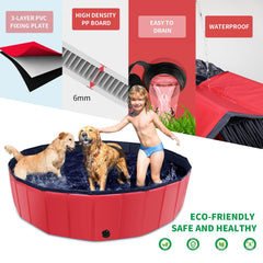 CACSPS foldable dog pool-backyard-use captures easy setup for garden outings.
