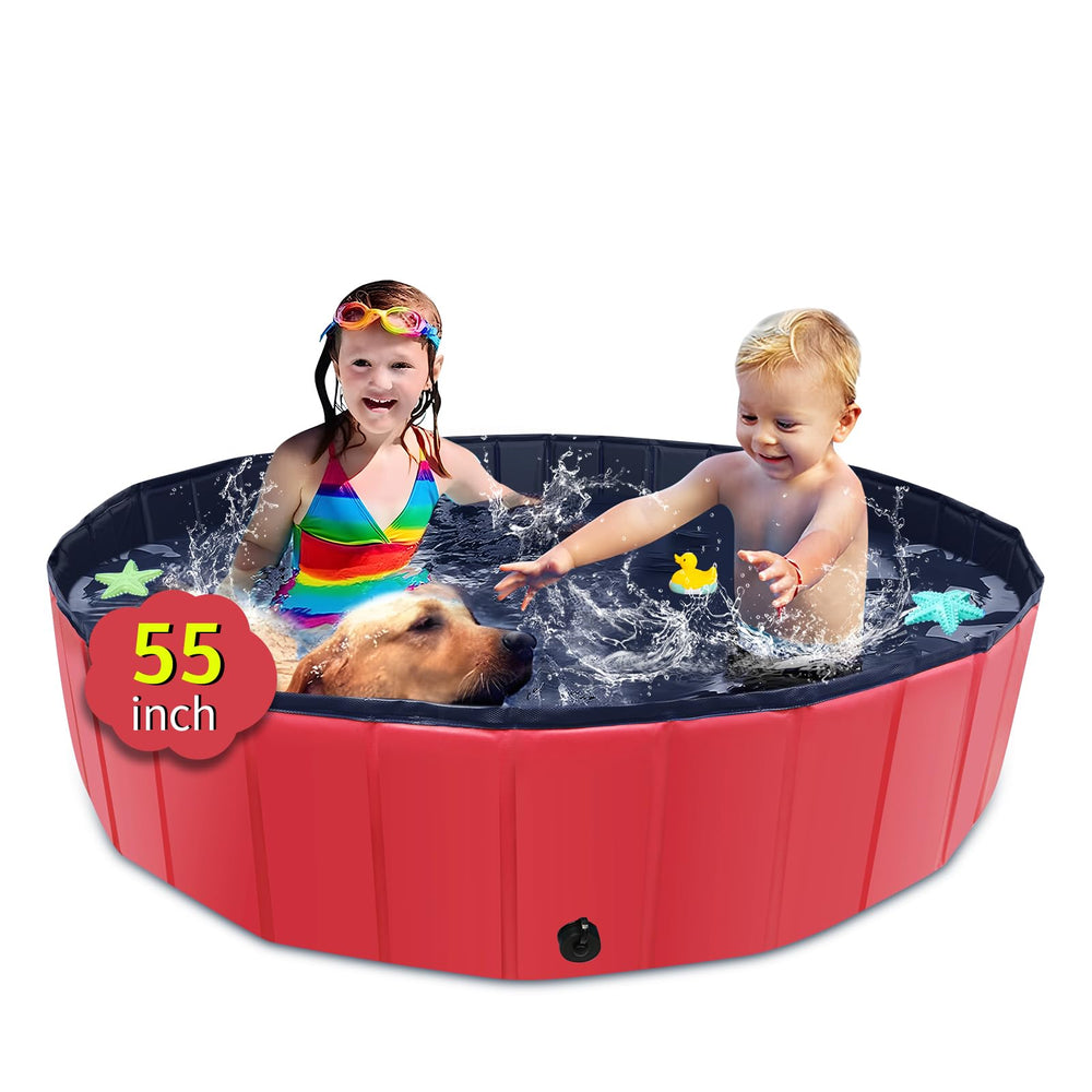 CACSPS foldable dog pool open shows portable setup for outdoor cooling.