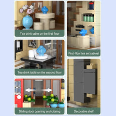CaDA Tea House vending machines and drag doors enhance realism and interactive display