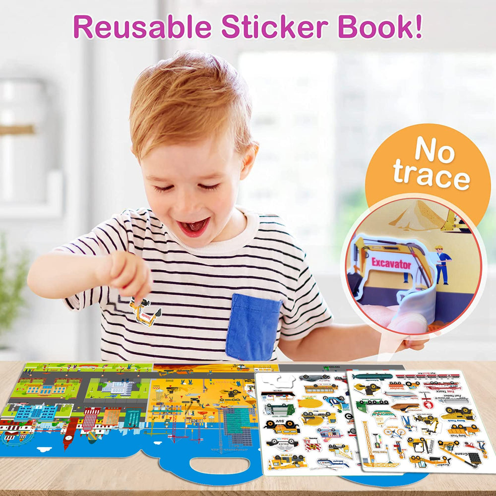 Cafalibe 45-piece vehicle stickers spread supports creative play.