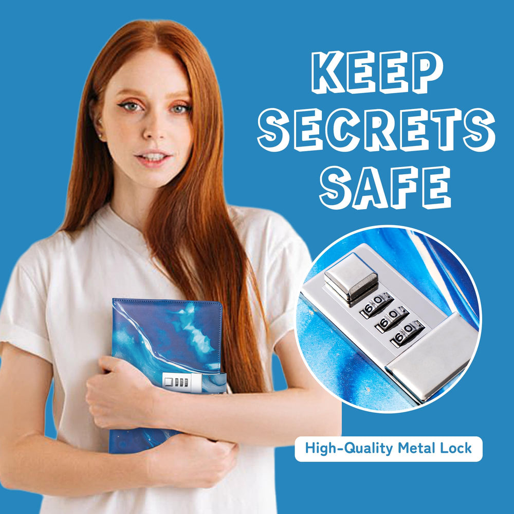 CAGIE diary lock with three-digit code protects secrets during travel.