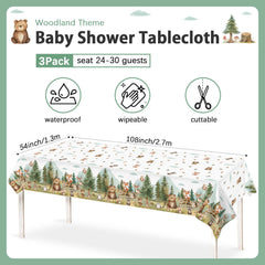 Caisehabu durable large tablecloth featuring a forest scene for guests