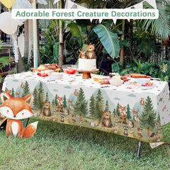 Caisehabu woodland theme decor tablecloth pack for coordinated party styling