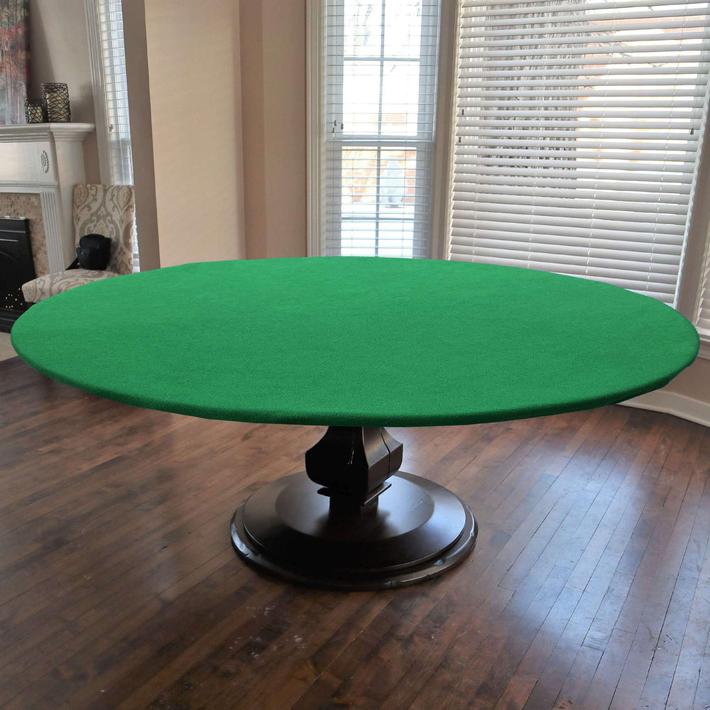 CAIT CHAPMAN HOME COLLECTION green felt game table cover with elastic corners for a secure fit.