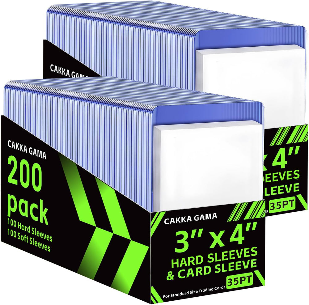 CAKKAGAMA 400-pcs card sleeves set with hard and soft protectors for everyday collection protection.