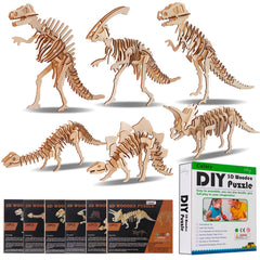 Calary 3D dinosaur puzzle assembly: wooden models for hands-on learning