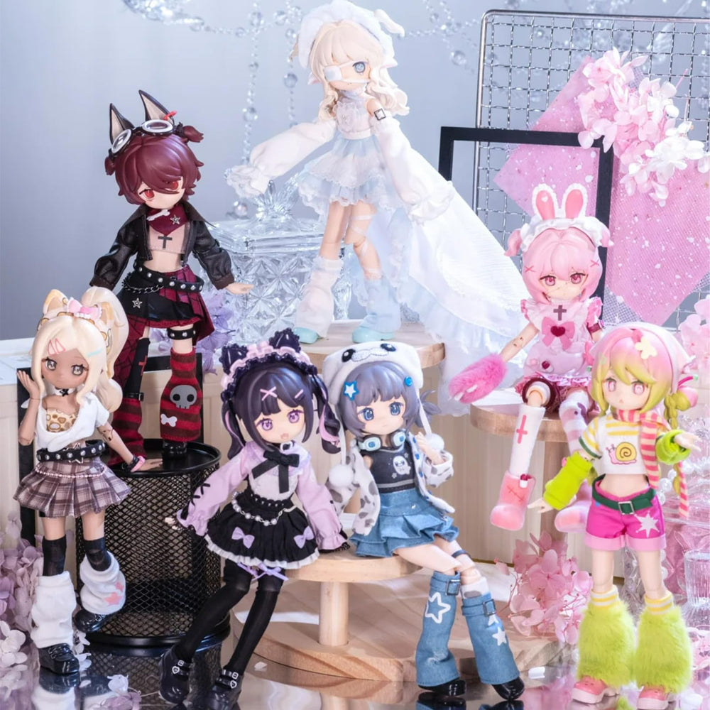 Calembo BJD 18-joint articulated doll posed for dynamic photography.