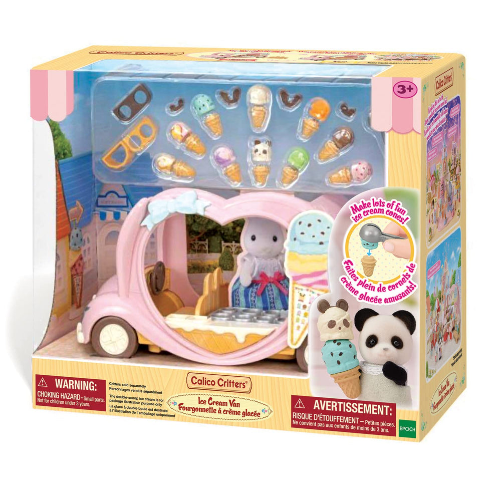 Calico Critters Ice Cream Van side view shows seating and drive style