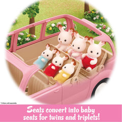 Calico Critters Picnic Van includes plates, cheese, and two coffee cups.