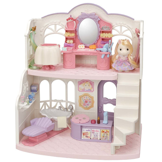 Calico Critters Pony's Stylish Hair Salon two-story setup for imaginative play and hairstyling adventures