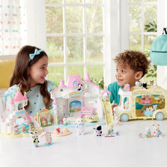 Calico Critters Rainy Day puddle scene invites curious, hands-on exploration.